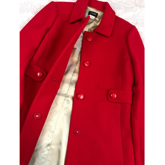 j crew red wool coat